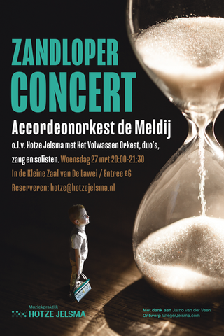 Flyer Zandloperconcert, Ontwerp WiegerJelsma.com